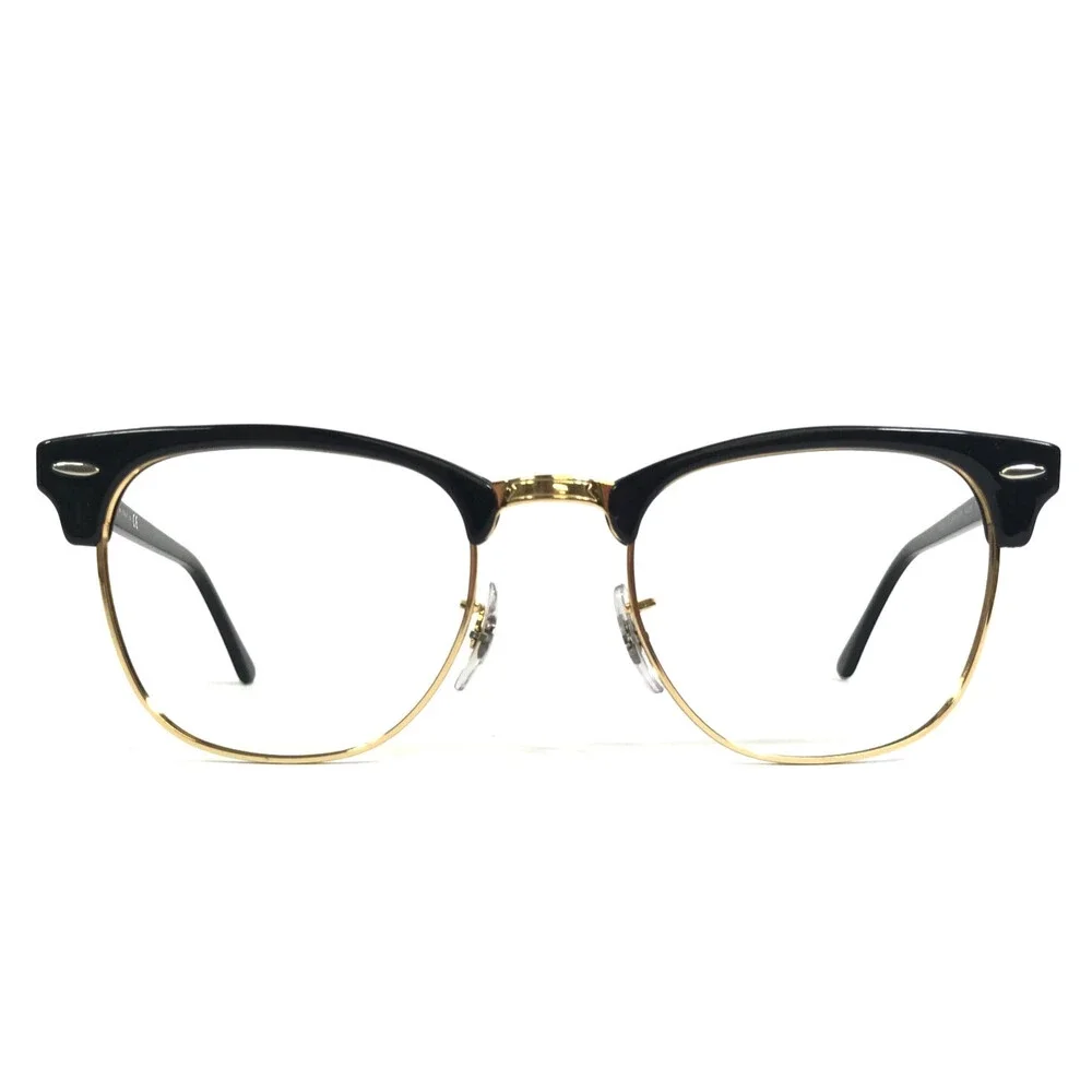 Ray-Ban Eyeglasses Frames RB3016 CLUBMASTER W0365 Black Gold Full Rim 51-21-145